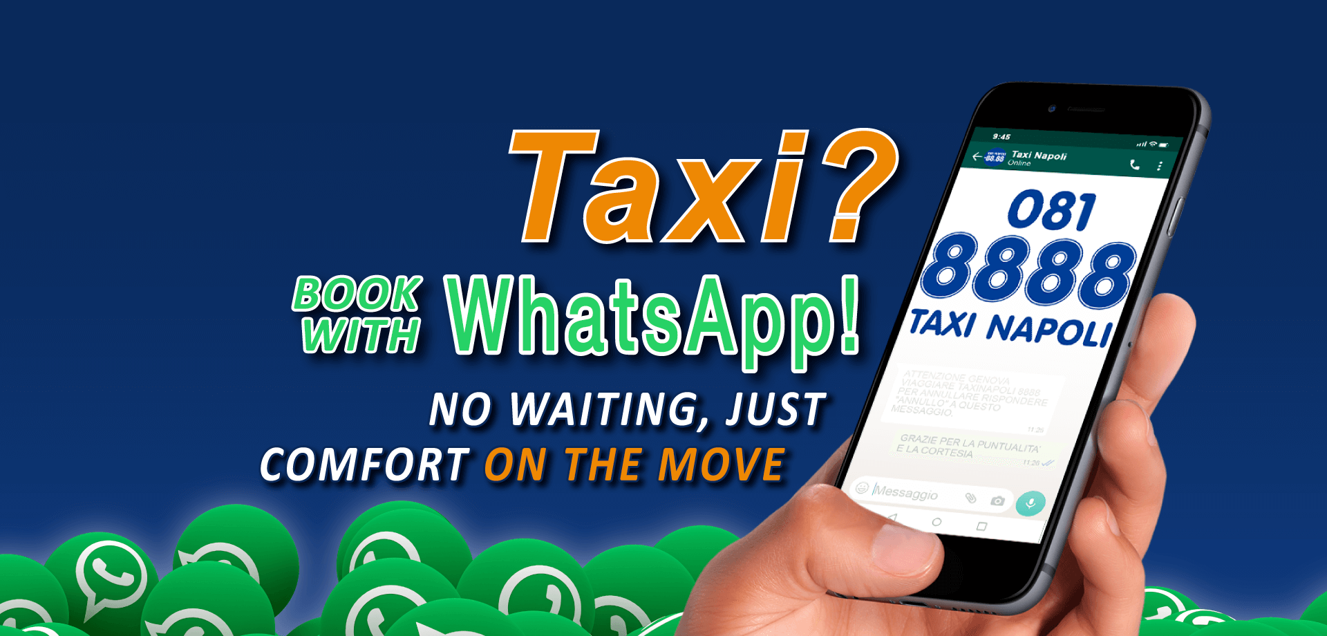 BOOK WITH WhatsApp! NO WAITING, JUST COMFORT ON THE MOVE